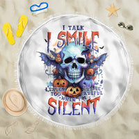 Bat Skull Beach Blanket I Talk I Smile But Be Carefull When I Silent - Wonder Print Shop