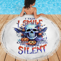 Bat Skull Beach Blanket I Talk I Smile But Be Carefull When I Silent - Wonder Print Shop