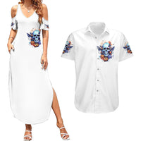 Bat Skull Couples Matching Summer Maxi Dress and Hawaiian Shirt I Talk I Smile But Be Carefull When I Silent - Wonder Print Shop