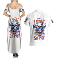 Bat Skull Couples Matching Summer Maxi Dress and Hawaiian Shirt I Talk I Smile But Be Carefull When I Silent - Wonder Print Shop