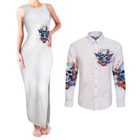 Bat Skull Couples Matching Tank Maxi Dress and Long Sleeve Button Shirt I Talk I Smile But Be Carefull When I Silent - Wonder Print Shop