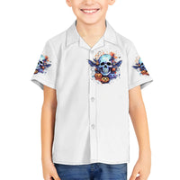 Bat Skull Family Matching Off Shoulder Long Sleeve Dress and Hawaiian Shirt I Talk I Smile But Be Carefull When I Silent - Wonder Print Shop