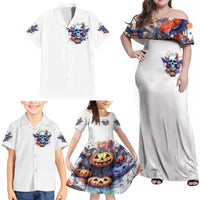 Bat Skull Family Matching Off Shoulder Maxi Dress and Hawaiian Shirt I Talk I Smile But Be Carefull When I Silent - Wonder Print Shop