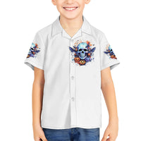 Bat Skull Family Matching Short Sleeve Bodycon Dress and Hawaiian Shirt I Talk I Smile But Be Carefull When I Silent - Wonder Print Shop