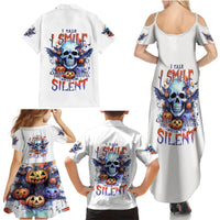 Bat Skull Family Matching Summer Maxi Dress and Hawaiian Shirt I Talk I Smile But Be Carefull When I Silent - Wonder Print Shop