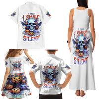 Bat Skull Family Matching Tank Maxi Dress and Hawaiian Shirt I Talk I Smile But Be Carefull When I Silent - Wonder Print Shop