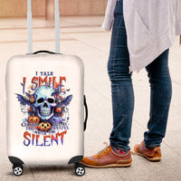 Bat Skull Luggage Cover I Talk I Smile But Be Carefull When I Silent - Wonder Print Shop