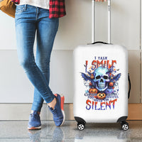 Bat Skull Luggage Cover I Talk I Smile But Be Carefull When I Silent - Wonder Print Shop