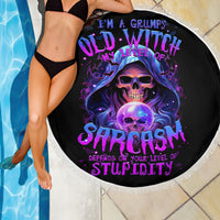 Witch Skull Beach Blanket I'm A Grumpy Old Witch - Wonder Print Shop