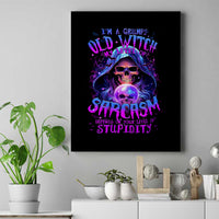 Witch Skull Canvas Wall Art I'm A Grumpy Old Witch - Wonder Print Shop