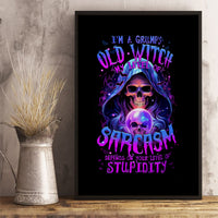 Witch Skull Canvas Wall Art I'm A Grumpy Old Witch - Wonder Print Shop