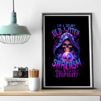 Witch Skull Canvas Wall Art I'm A Grumpy Old Witch - Wonder Print Shop