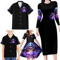 Witch Skull Family Matching Long Sleeve Bodycon Dress and Hawaiian Shirt I'm A Grumpy Old Witch - Wonder Print Shop