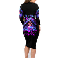 Witch Skull Family Matching Long Sleeve Bodycon Dress and Hawaiian Shirt I'm A Grumpy Old Witch - Wonder Print Shop