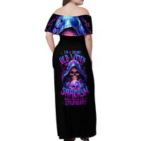 Witch Skull Family Matching Off Shoulder Maxi Dress and Hawaiian Shirt I'm A Grumpy Old Witch - Wonder Print Shop