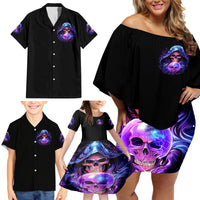 Witch Skull Family Matching Off Shoulder Short Dress and Hawaiian Shirt I'm A Grumpy Old Witch - Wonder Print Shop
