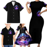 Witch Skull Family Matching Short Sleeve Bodycon Dress and Hawaiian Shirt I'm A Grumpy Old Witch - Wonder Print Shop