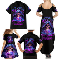 Witch Skull Family Matching Summer Maxi Dress and Hawaiian Shirt I'm A Grumpy Old Witch - Wonder Print Shop