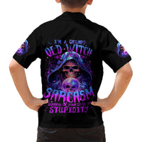 Witch Skull Kid Hawaiian Shirt I'm A Grumpy Old Witch - Wonder Print Shop