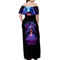 Witch Skull Off Shoulder Maxi Dress I'm A Grumpy Old Witch - Wonder Print Shop
