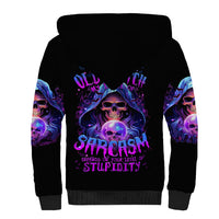 Witch Skull Sherpa Hoodie I'm A Grumpy Old Witch - Wonder Print Shop