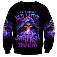 Witch Skull Sweatshirt I'm A Grumpy Old Witch - Wonder Print Shop