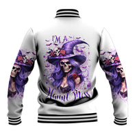 Witch Skull Baseball Jacket I'm A Haunt Mess - Wonder Print Shop