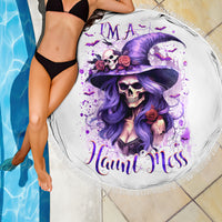 Witch Skull Beach Blanket I'm A Haunt Mess - Wonder Print Shop
