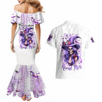 Witch Skull Couples Matching Mermaid Dress and Hawaiian Shirt I'm A Haunt Mess - Wonder Print Shop