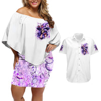 Witch Skull Couples Matching Off Shoulder Short Dress and Hawaiian Shirt I'm A Haunt Mess - Wonder Print Shop