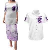 Witch Skull Couples Matching Puletasi Dress and Hawaiian Shirt I'm A Haunt Mess - Wonder Print Shop