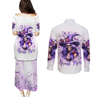 Witch Skull Couples Matching Puletasi Dress and Long Sleeve Button Shirt I'm A Haunt Mess - Wonder Print Shop
