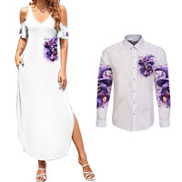 Witch Skull Couples Matching Summer Maxi Dress and Long Sleeve Button Shirt I'm A Haunt Mess - Wonder Print Shop