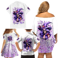 Witch Skull Family Matching Off Shoulder Short Dress and Hawaiian Shirt I'm A Haunt Mess - Wonder Print Shop