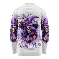 Witch Skull Long Sleeve Shirt I'm A Haunt Mess - Wonder Print Shop