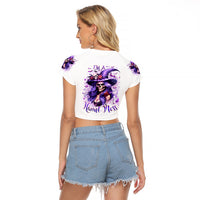 Witch Skull Raglan Cropped T Shirt I'm A Haunt Mess - Wonder Print Shop