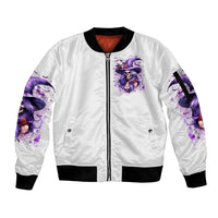 Witch Skull Sleeve Zip Bomber Jacket I'm A Haunt Mess - Wonder Print Shop