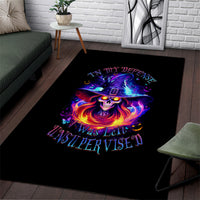 Fire Witch Skull Area Rug In My Defense The Moon Was Full And I Was Left Unsupervided - Wonder Print Shop