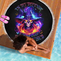 Fire Witch Skull Beach Blanket In My Defense The Moon Was Full And I Was Left Unsupervided - Wonder Print Shop
