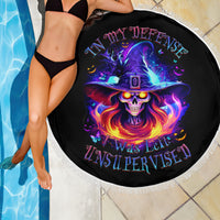 Fire Witch Skull Beach Blanket In My Defense The Moon Was Full And I Was Left Unsupervided - Wonder Print Shop