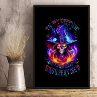 Fire Witch Skull Canvas Wall Art In My Defense The Moon Was Full And I Was Left Unsupervided - Wonder Print Shop