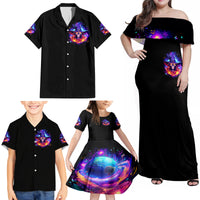 Fire Witch Skull Family Matching Off Shoulder Maxi Dress and Hawaiian Shirt In My Defense The Moon Was Full And I Was Left Unsupervided - Wonder Print Shop