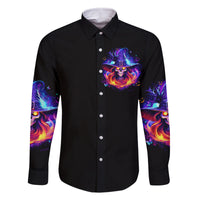 Fire Witch Skull Family Matching Off Shoulder Short Dress and Hawaiian Shirt In My Defense The Moon Was Full And I Was Left Unsupervided - Wonder Print Shop