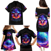 Fire Witch Skull Family Matching Puletasi Dress and Hawaiian Shirt In My Defense The Moon Was Full And I Was Left Unsupervided - Wonder Print Shop