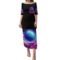 Fire Witch Skull Family Matching Puletasi Dress and Hawaiian Shirt In My Defense The Moon Was Full And I Was Left Unsupervided - Wonder Print Shop