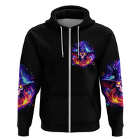 Fire Witch Skull Hoodie In My Defense The Moon Was Full And I Was Left Unsupervided - Wonder Print Shop