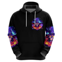 Fire Witch Skull Hoodie In My Defense The Moon Was Full And I Was Left Unsupervided - Wonder Print Shop