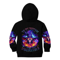 Fire Witch Skull Kid Hoodie In My Defense The Moon Was Full And I Was Left Unsupervided - Wonder Print Shop
