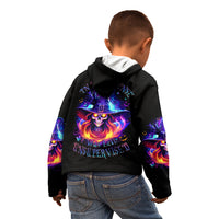 Fire Witch Skull Kid Hoodie In My Defense The Moon Was Full And I Was Left Unsupervided - Wonder Print Shop