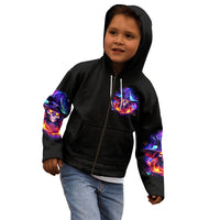 Fire Witch Skull Kid Hoodie In My Defense The Moon Was Full And I Was Left Unsupervided - Wonder Print Shop